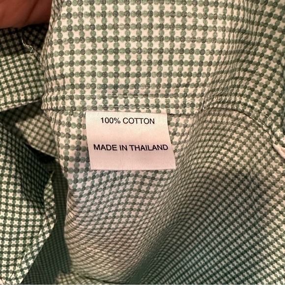 MJ Bale Mens Shirt 46 Slim Fit Green Check Long Sleeve Button Collared Shirt - Picture 7 of 7